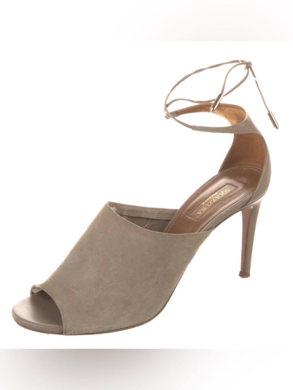 Aquazzura Firenze Open-Toe Suede Strappy Heels